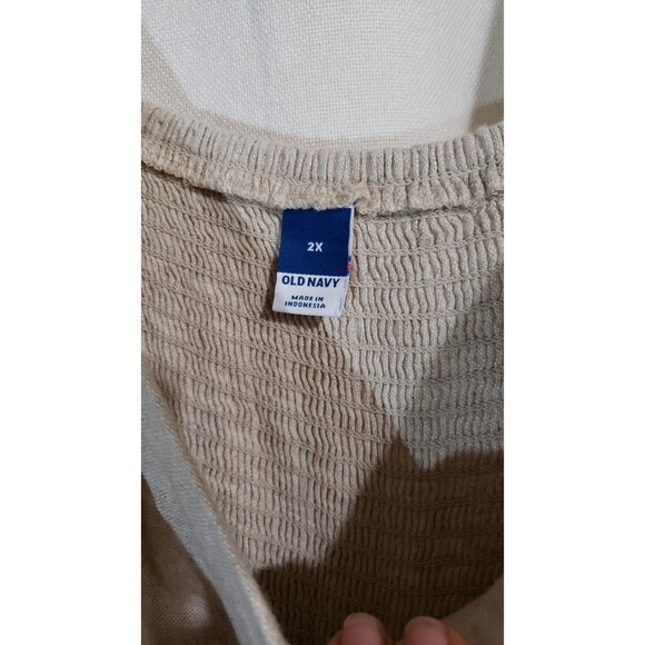 Old Navy Plus Size 2X Fit & Flare Natural Color Cami Jumpsuit Linen Blend - Picture 5 of 9